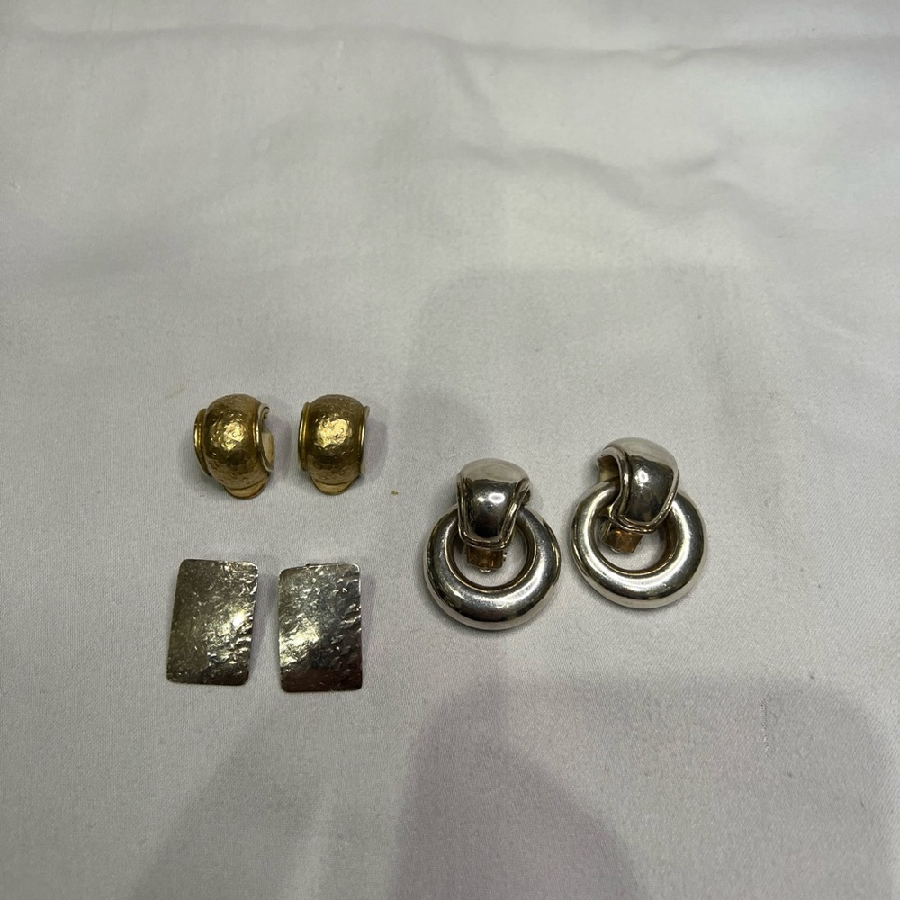 Sterling earring clip on lot 41 grams